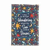 Dad Jokes I Stay Up All Night Wondering Where The Sun Is Until It Dawns On Me Large 27x18 Fat Quarter Panel for Wall Hanging or Tea Towel Moon Stars and Sunshine