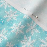 Snowflakes Watercolor Pale Blue Small 