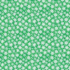 Snowflakes Green Christmas Watercolor Small 