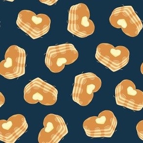 heart shaped pancakes - dark blue - LAD22