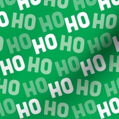 Ho Ho Ho - Christmas Santa - Ho Ho Ho Pattern - Green White - Christmas Fabric Cute - LAD20