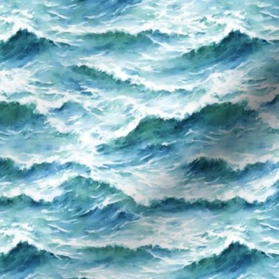 Wild Ocean Watercolor Bright Small 