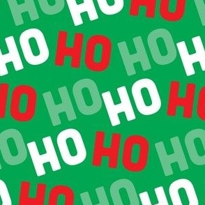 Ho Ho Ho - Christmas Santa - Ho Ho Ho Pattern - Green Red White - Christmas Fabric Cute - LAD20