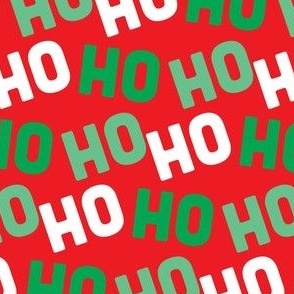 Ho Ho Ho - Christmas Santa - Ho Ho Ho Pattern - Red Green White - Christmas Fabric Cute - LAD20