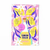 Italian Limoncello Recipe - Wall hanging on Pink