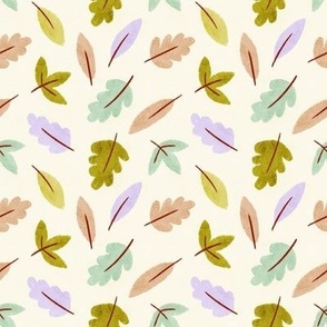 Fall Leaves - Purple and mint Green_small