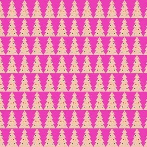 Christmas Tree Farm (Coral & Bright Pink) || holiday tessellation