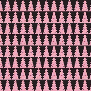 Christmas Tree Farm (Pink & Black) || holiday tessellation