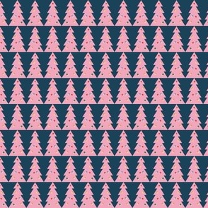 Christmas Tree Farm (Pink & Navy) || holiday tessellation