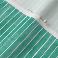 Emerald Green Broad Horizontal Stripes - Ditsy Scale - Watercolor Textured Bright Jade Green