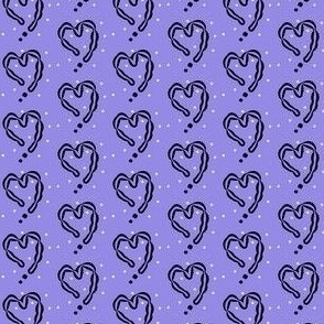 Lavender hearts - small scale print 