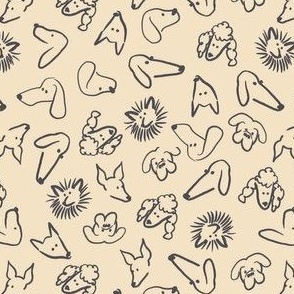 Mini Dog Doodles - Woof & Wag - cream tan