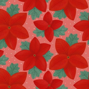 Christmas Poinsettia pink 12x12