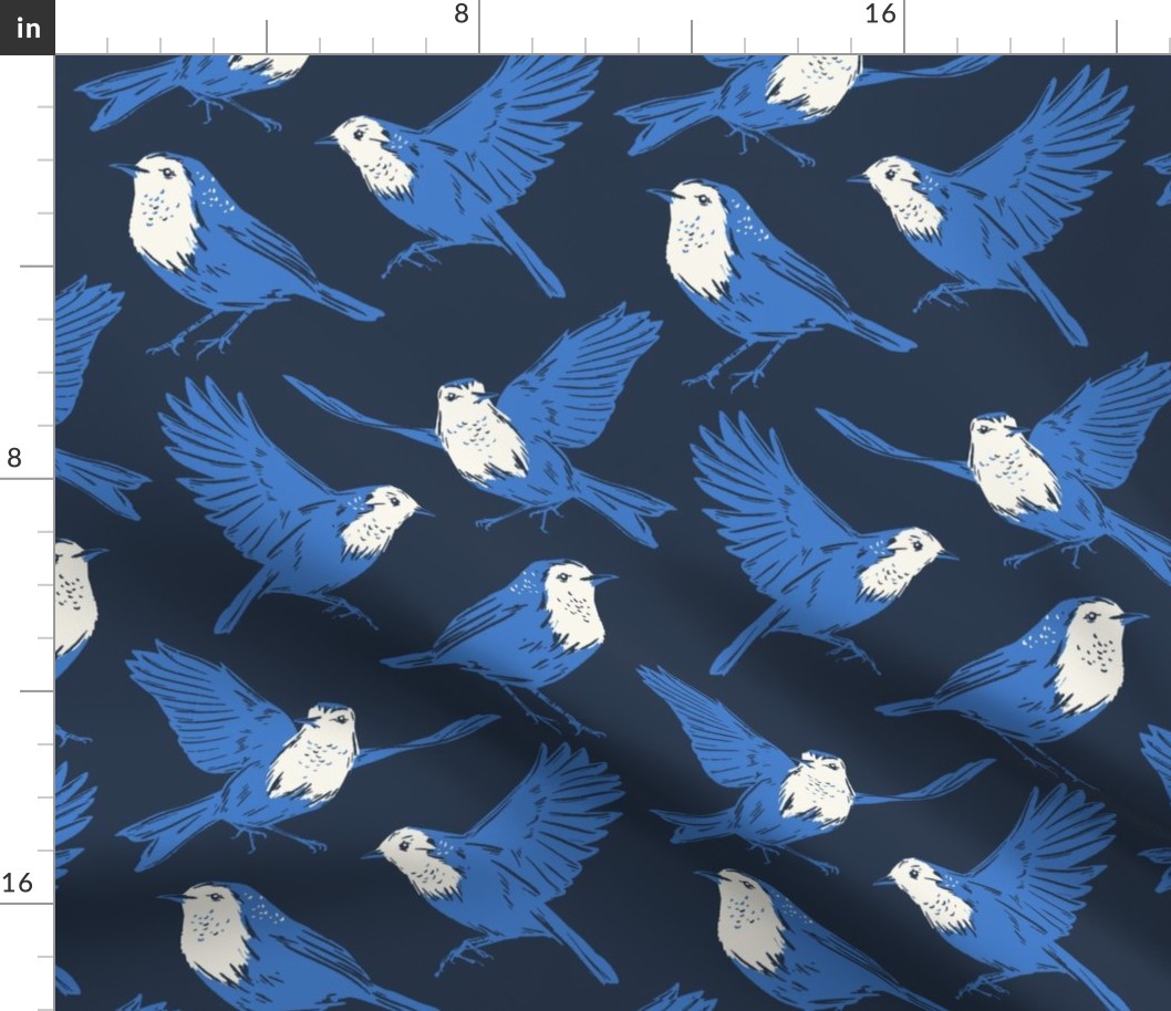 Blue Birds 9" Navy © Tara Langlois