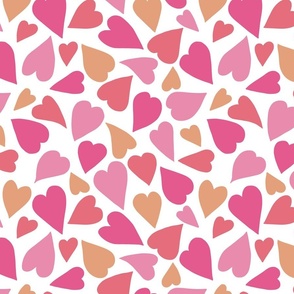 PINK AND SALMON TOSSED HEARTS 00 MEDIUM