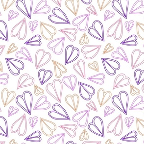 PURPLE AND SALMON SCATTERED HEARTS 04 MEDIUM