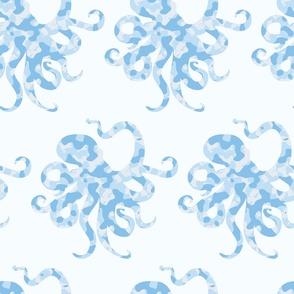 Blue Camo Ocean Octopus - Large Scale