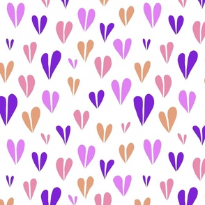 PURPLE AND SALMON HEARTS 02 MEDIUM