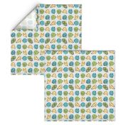 Dog Dots - Woof & Wag - bright green yellow blue