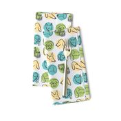 Dog Dots - Woof & Wag - bright green yellow blue