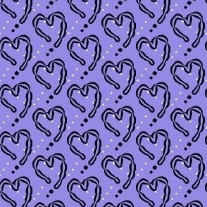 Lavender plaid hearts - small scale print 