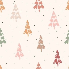 Sweet Christmas trees with dots 