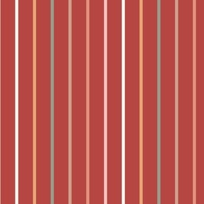 Stripes Red, sage green, cinnamon, white, pink, light brown SMALL
