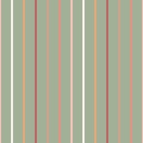 Christmas stripes on sage green