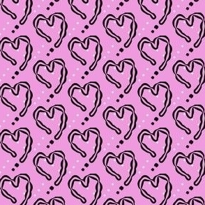 Pink plaid hearts  - small