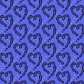 Blue plaid hearts -  small
