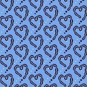 Light blue plaid hearts - small