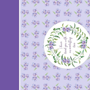 I have loved everlasting love purple floral wreath, tea towel