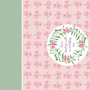 I have loved everlasting love pink floral wreath, tea towel