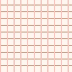 Pastel grid light pink and brown on neutral background 
