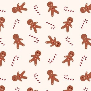 Tossed Christmas gingerbread man small dark brown 6x6