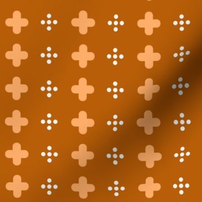 swiss crosses and dots on alloy orange | small