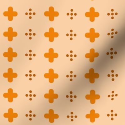 swiss crosses and dots on light orange | small