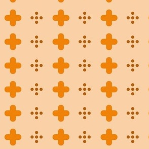 swiss crosses and dots on light orange | small