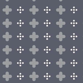 swiss crosses and dots on gray | small