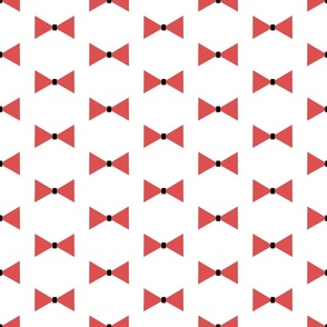 Red Bows on  white - medium