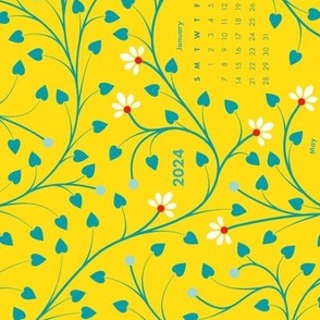 Flowered 2024 calendar