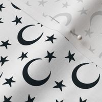 Crescent Moons and Stars (black)