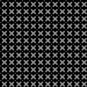 Sepal Square: Black & White Geometric Floral