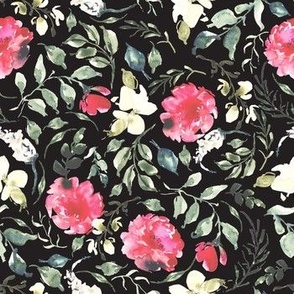 Watercolor Botanical Greenery  | Renn Marie Collection  | Black