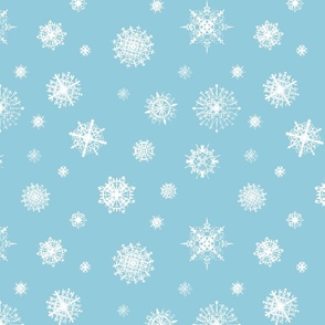 Snowflakes on blue - large (12 inch)