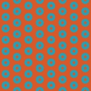Orange & Blue Donuts Small Scale 1” Block