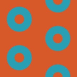 Orange & Blue Donuts 4” Block