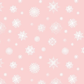 Snowflakes on pink - large (12 inch)