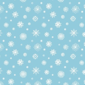 Snowflakes on blue - medium (8 inch)