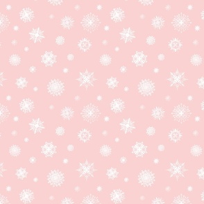 Snowflakes on pink - medium (8 inch)